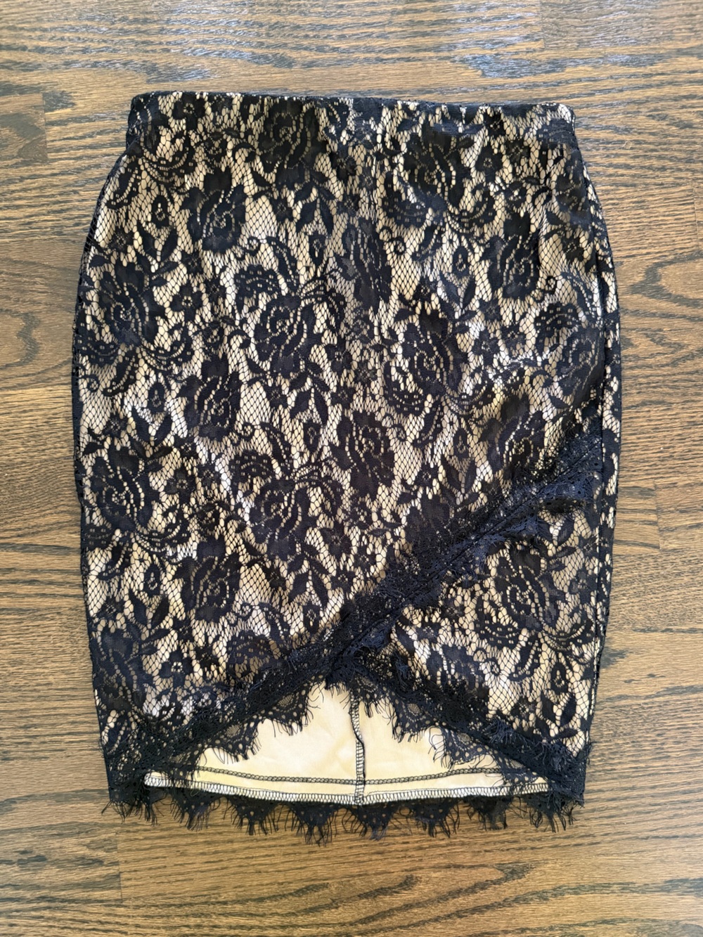 Windsor Black Lace Overlay Nude Bandeau Skirt